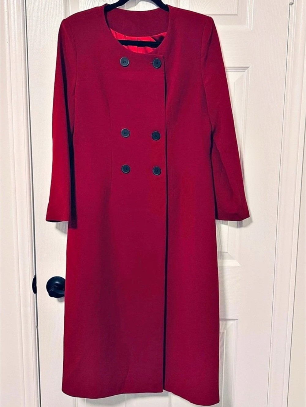 Giada Double-Breasted Midi Dress Red Midi Dress (OEM)
